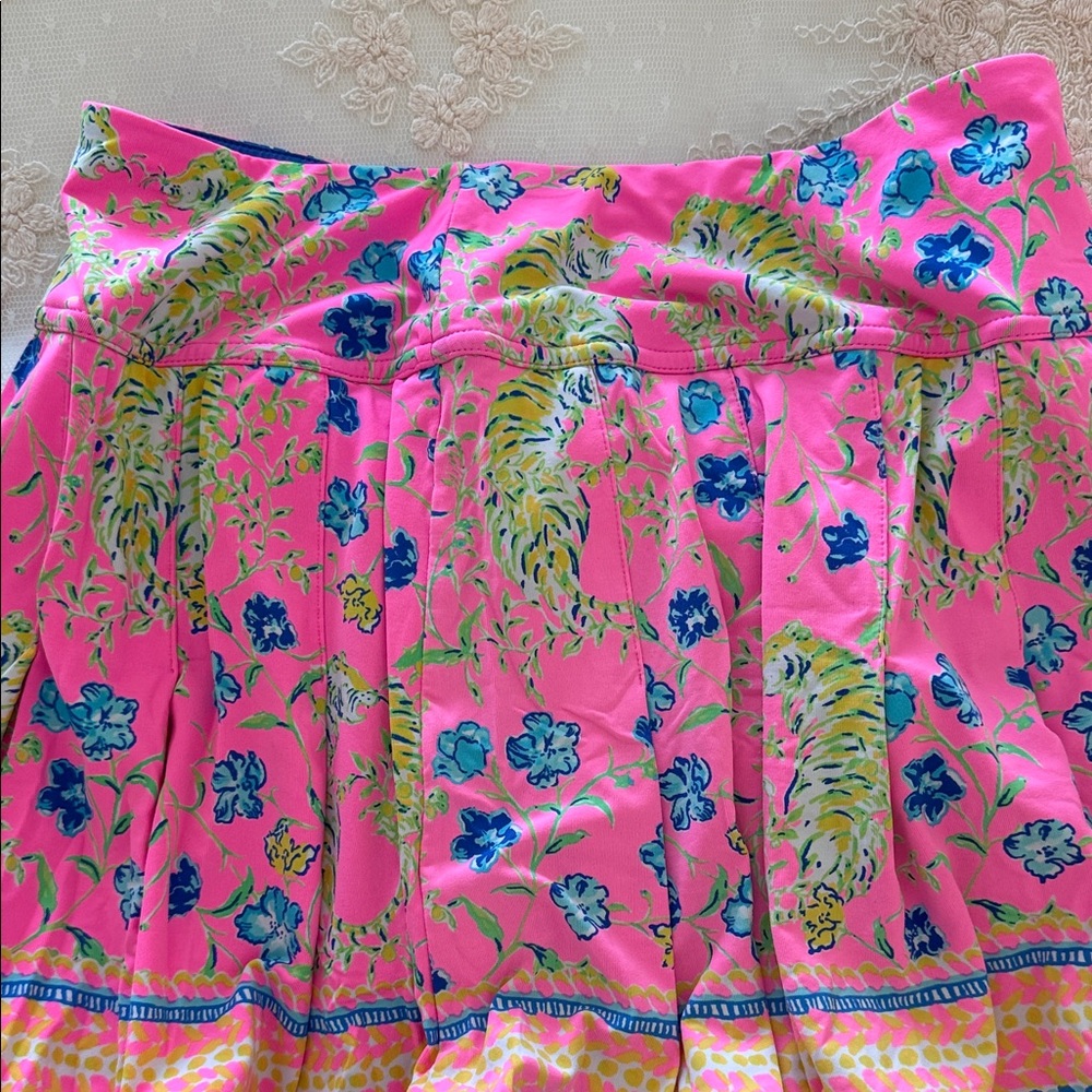 Lilly Pulitzer Pink and Blue Floral A-Line Skirt